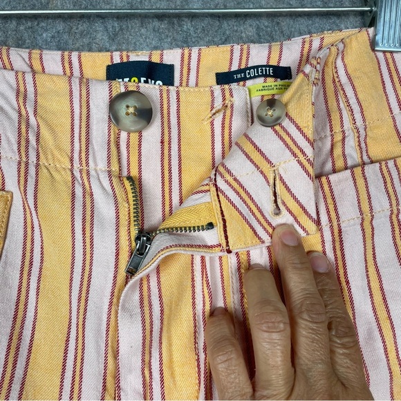 Anthropologie x Maeve Colette Striped Linen Blend Cropped Wide Leg Pants - Sz 28 - Picture 6 of 12